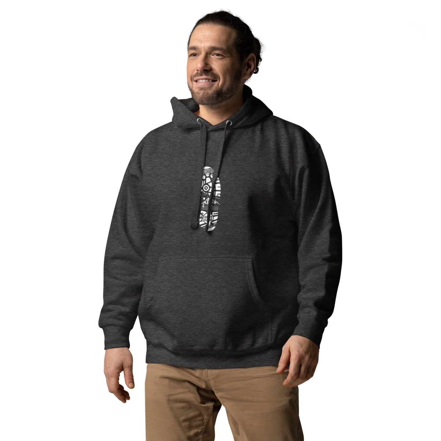 Kapuzenpullover für Papa - Outdoor Wandern - personalisiertes für Charcoal Heather | Papa & Ich