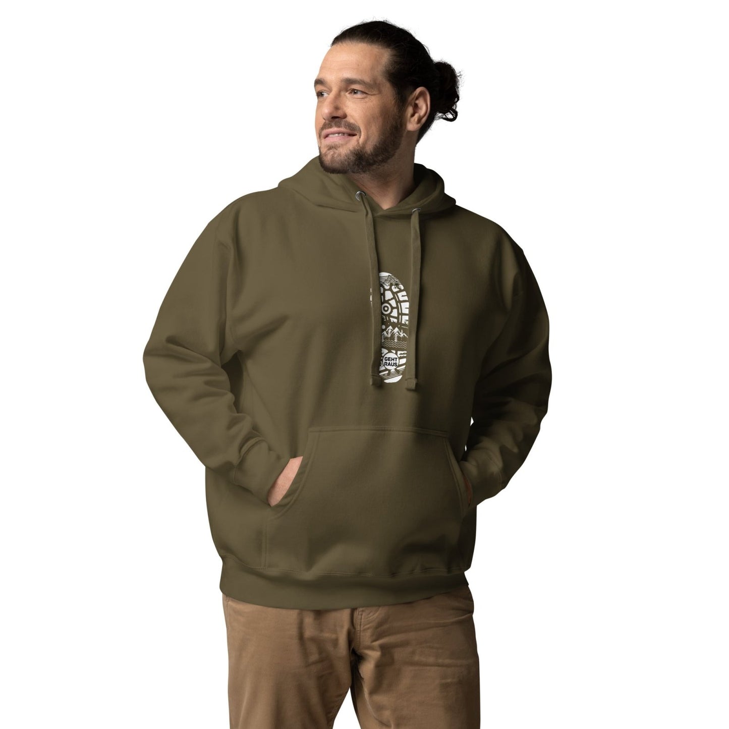Kapuzenpullover für Papa - Outdoor Wandern - personalisiertes für Militärgrün | Papa & Ich