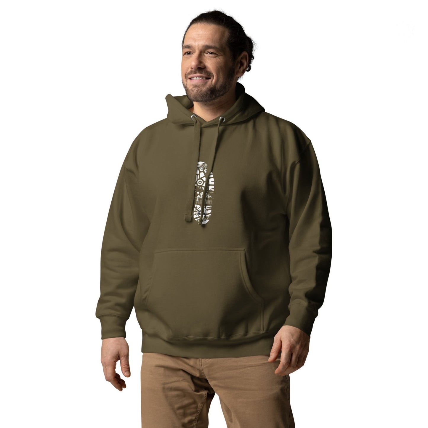 Kapuzenpullover für Papa - Outdoor Wandern - personalisiertes für Militärgrün | Papa & Ich