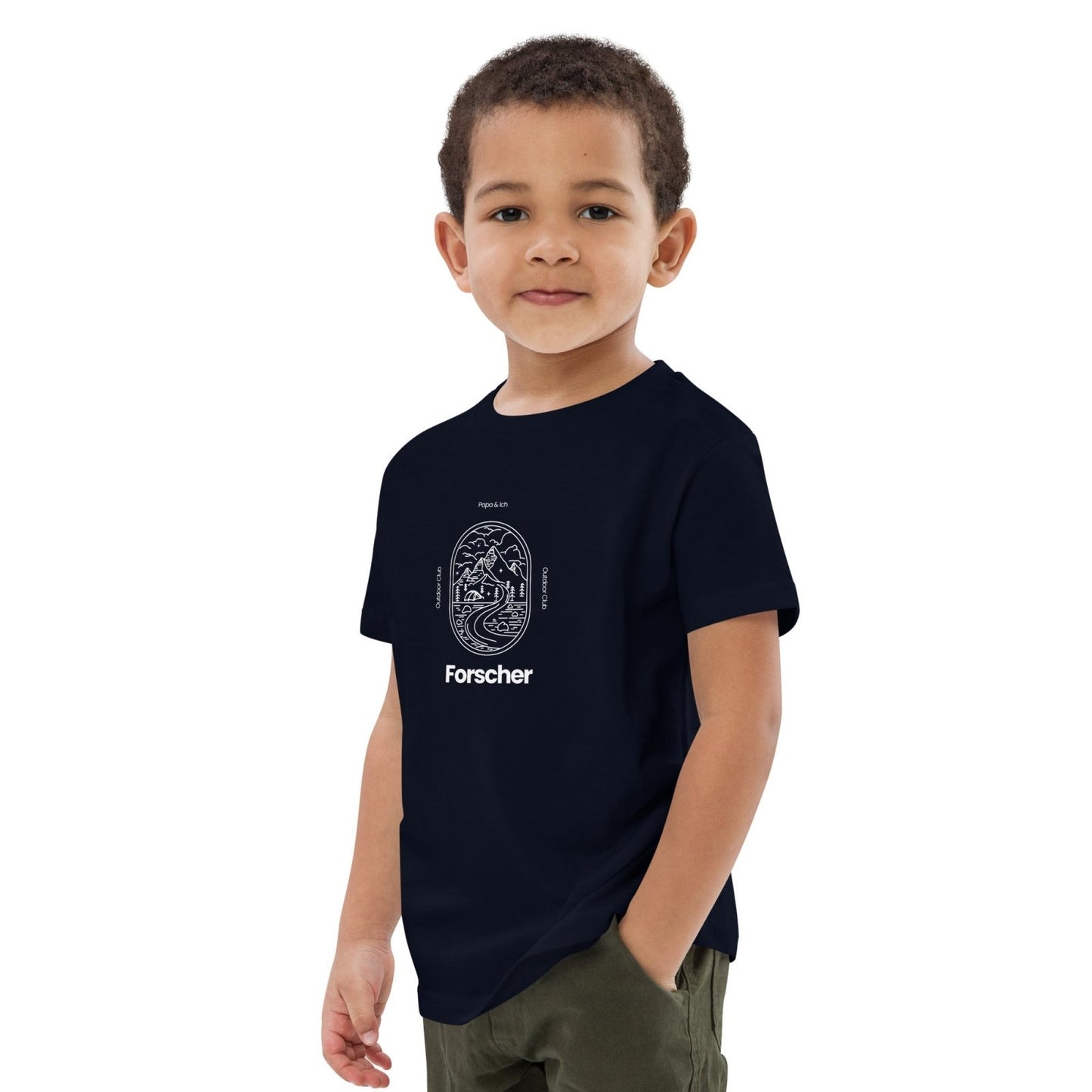 Kindershirt „Forscher – Outdoor Club“ - personalisiertes für French Navy | Papa & Ich