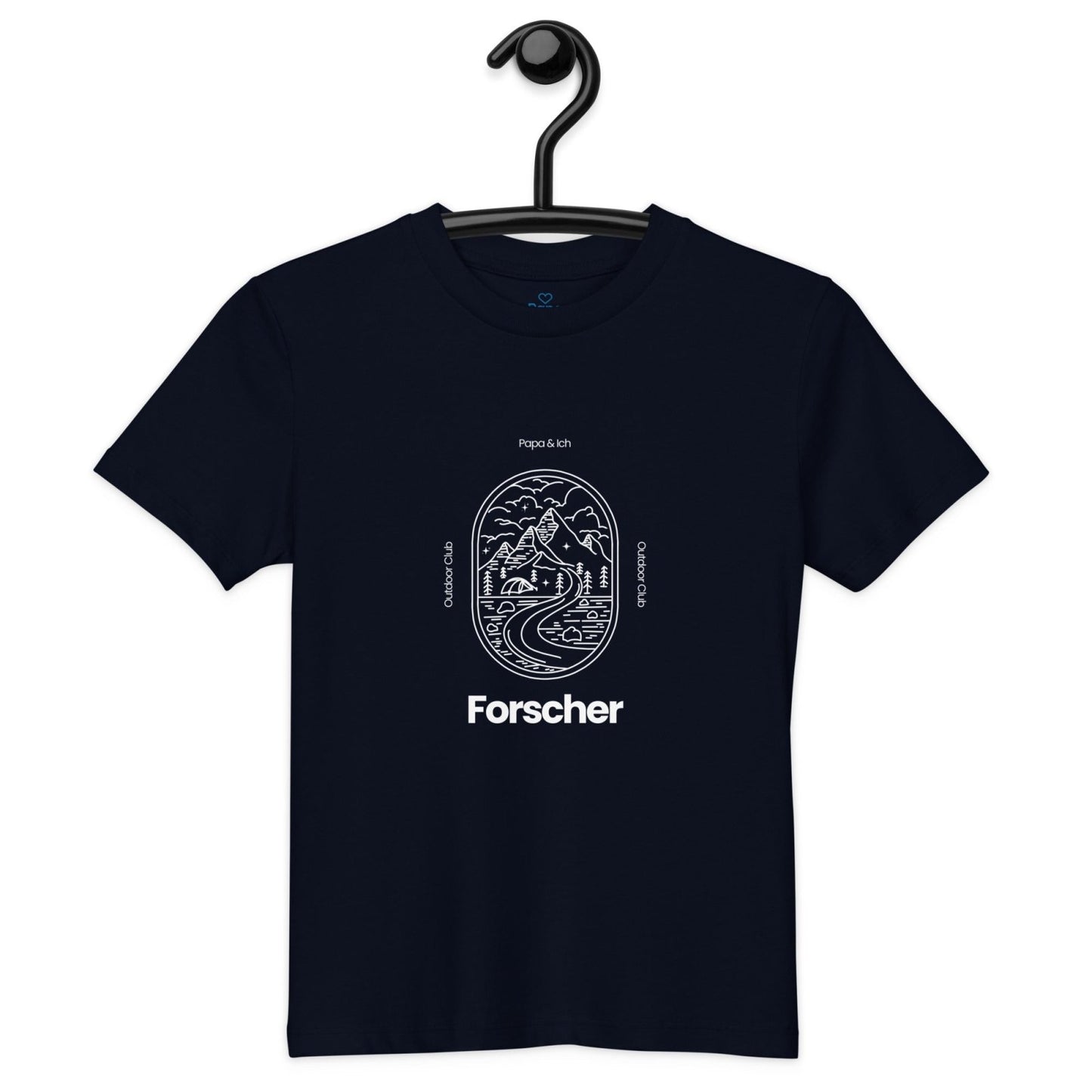 Kindershirt „Forscher – Outdoor Club“ - personalisiertes für Schwarz | Papa & Ich