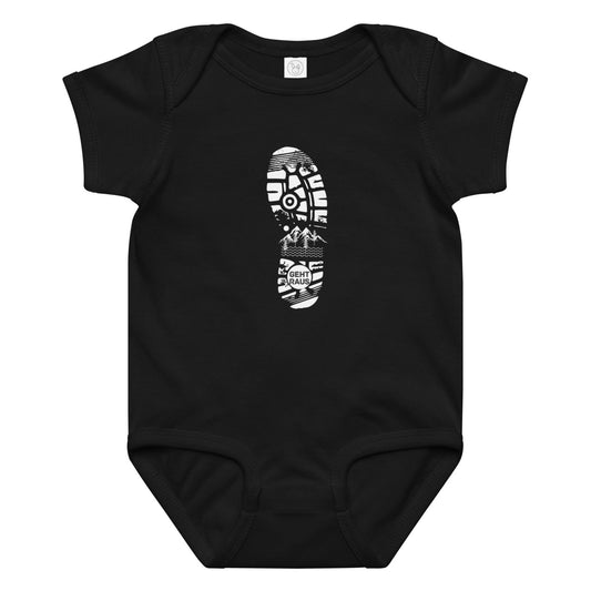 Jersey - Body für Babys - Outdoor Wandern - personalisiertes Jersey Baby - Body für Schwarz | Papa & Ich