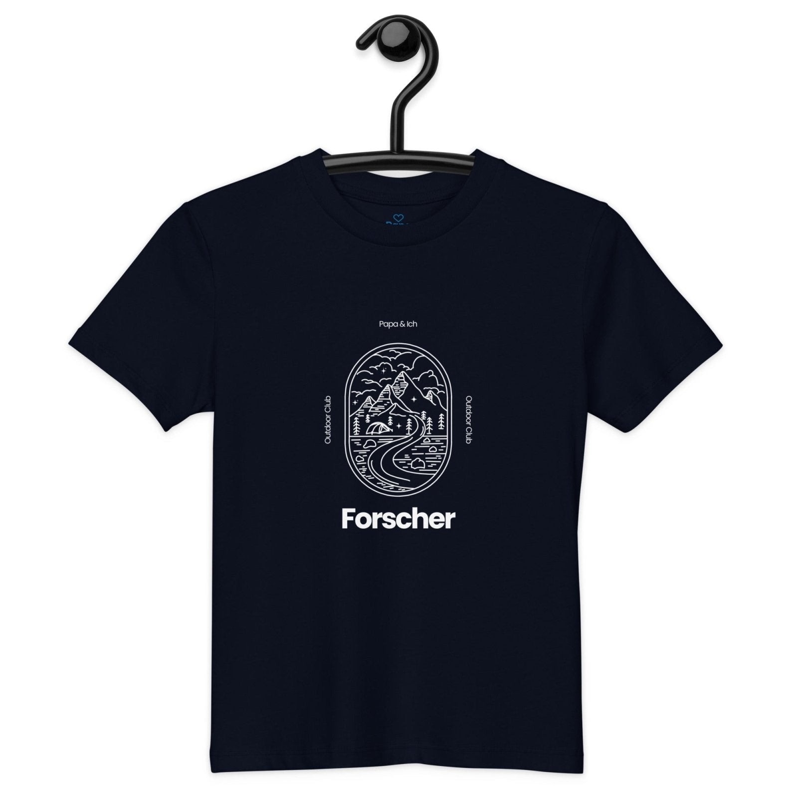Kindershirt „Forscher – Outdoor Club“ - personalisiertes für Schwarz | Papa & Ich