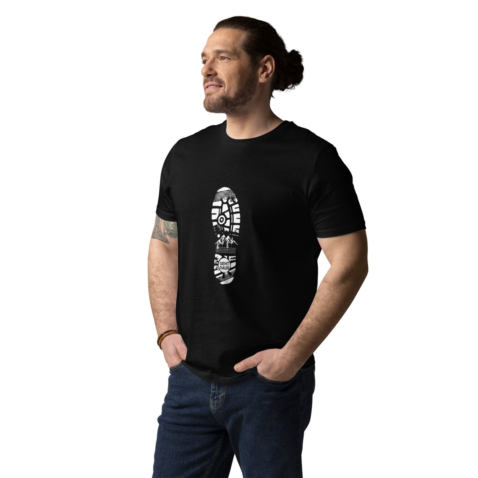 T-Shirt für Papa - Outdoor Wandern - personalisiertes T-Shirt für Papa für Schwarz | Papa & Ich